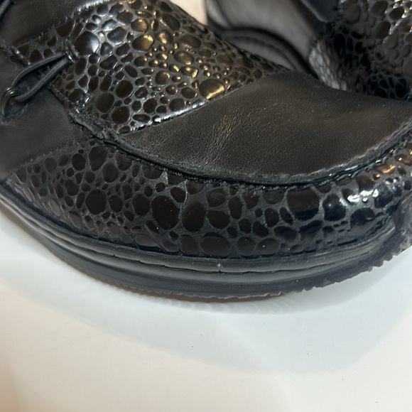 RIEKER Black Leather Flats Anti-Stress Slip-on Comfort Driving Loafer Shoes - Picture 13 of 16